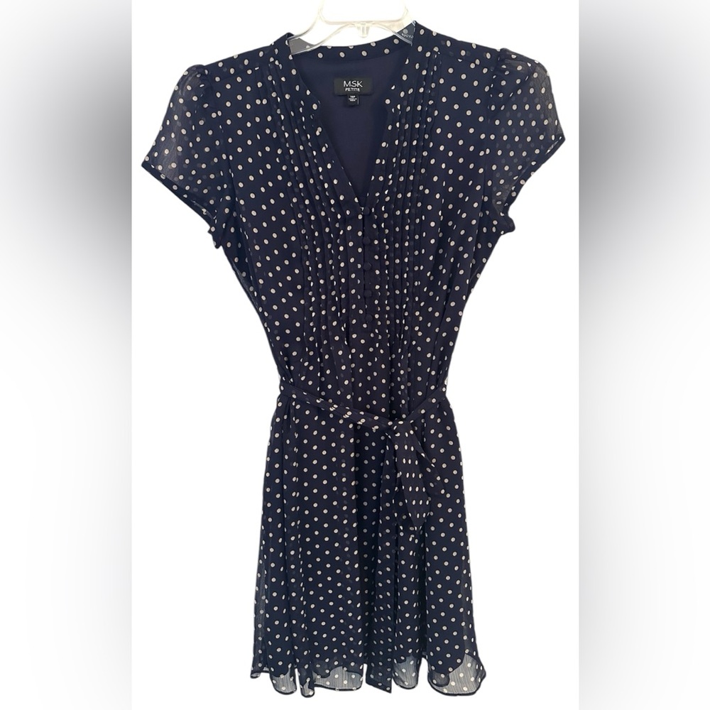 MSK Petite Polka Dot Dress Size 14P
